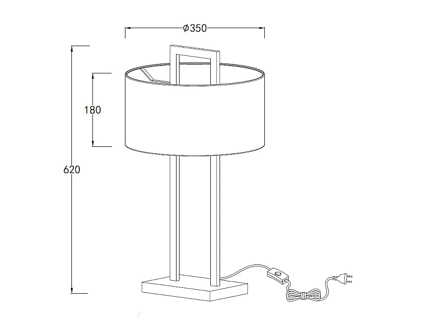 Lámpara de Mesa Metal con Puerto USB e Interruptor Táctil Tianna Negro