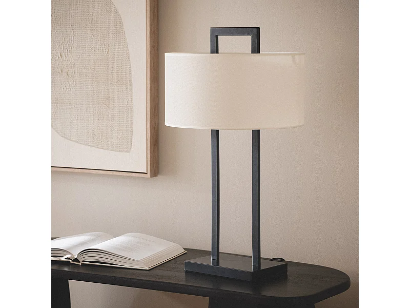 Lampe à Poser Métal avec Port USB et Interrupteur Tactile Tianna Noir