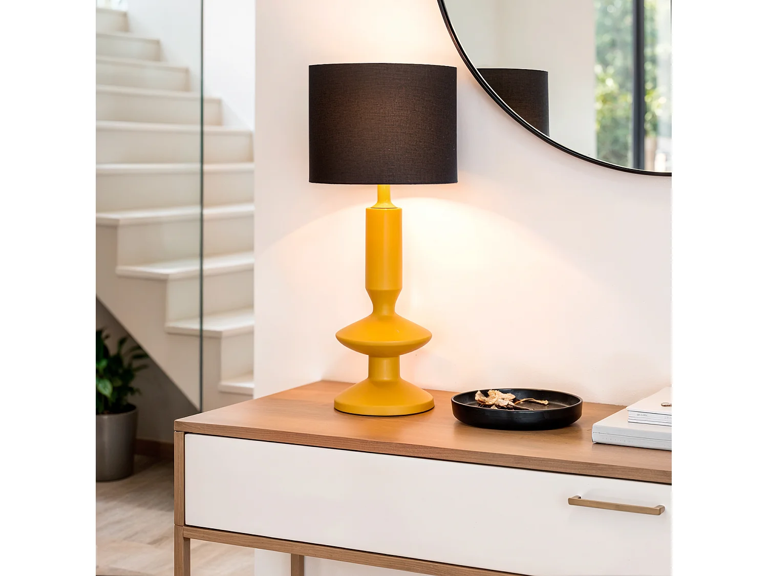 Lampe à Poser Résine Daleth Moutarde