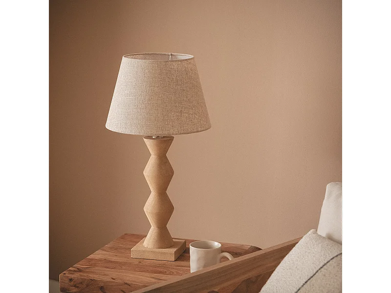 Lampada da Tavolo Legno Akesh II ILUZZIA Bianco