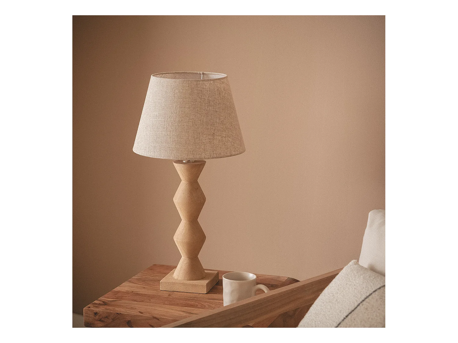 Lampe à Poser Bois Akesh II Blanc