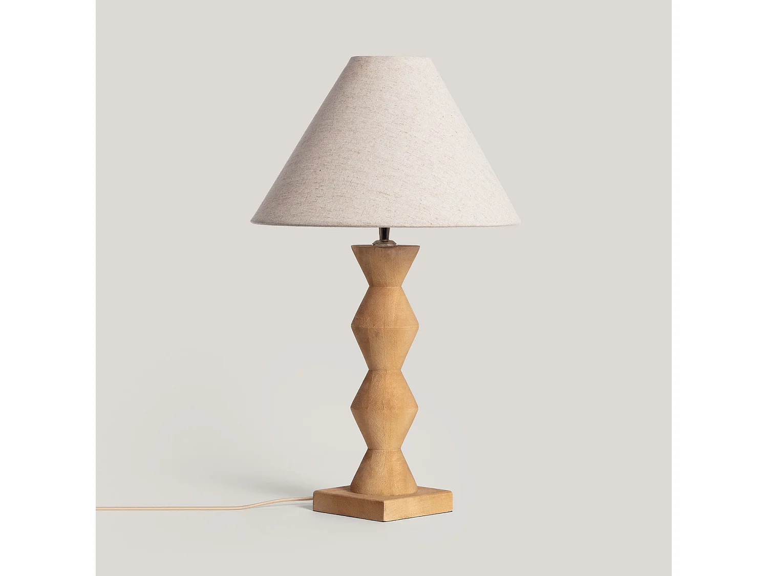 Lampe à Poser Bois Akesh II Blanc