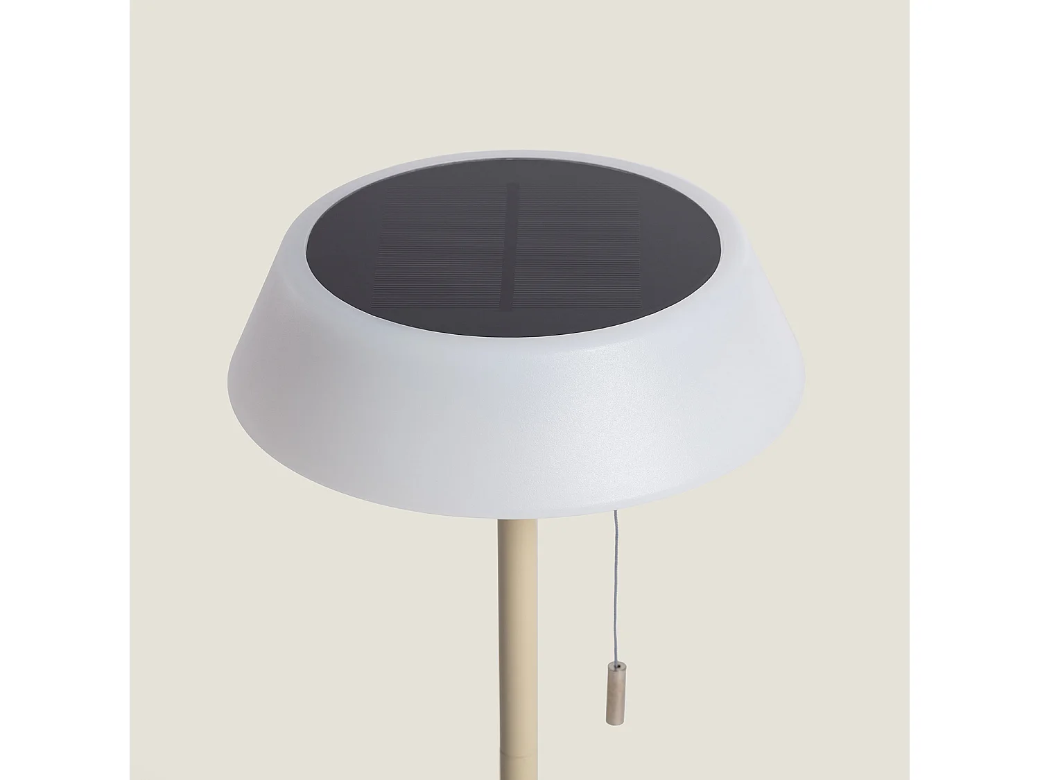 Lampe à Poser Solaire Extérieur LED 1.2W Métal Aldana Crème