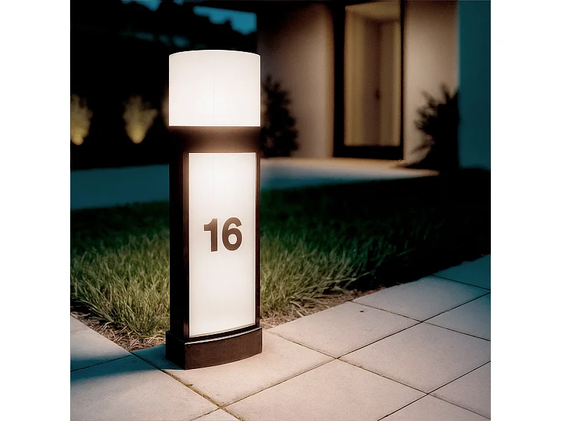 Balise Extérieure LE 10W en Saillie sur Pied 50cm Aluminium pour Numérotation Domicile Mulhan Noir