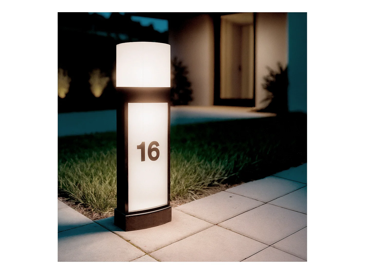 Balise Extérieure LE 10W en Saillie sur Pied 50cm Aluminium pour Numérotation Domicile Mulhan Noir