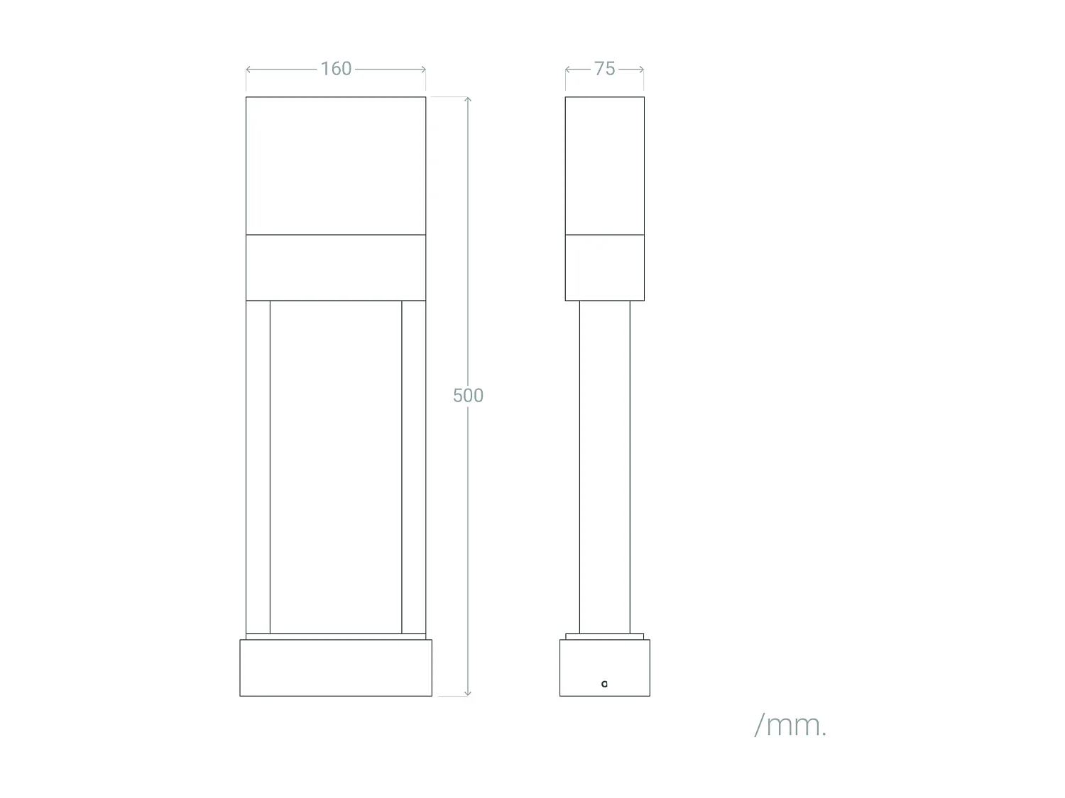 Balise Extérieure LE 10W en Saillie sur Pied 50cm Aluminium pour Numérotation Domicile Mulhan Noir