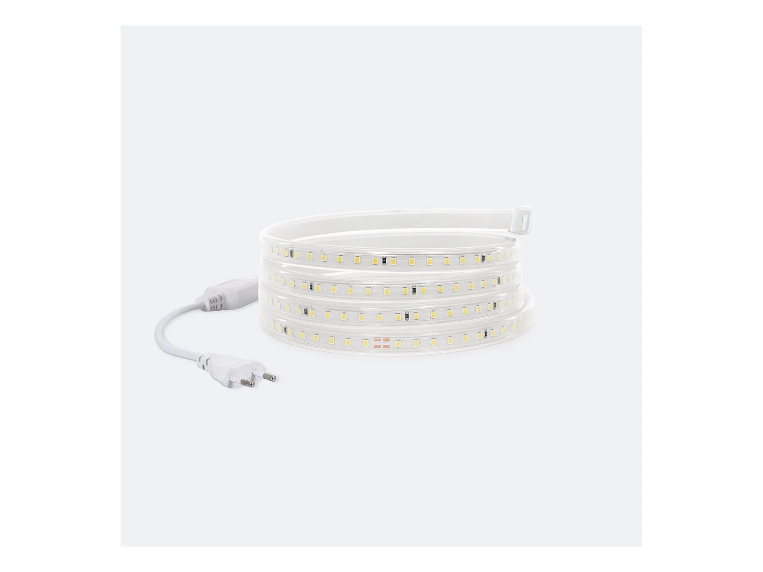 Tira LED Regulable 220V SMD 120 LED/m Color 7.5W/m Ancho 12mm Corte 20cm IP65 a Medida Azul 4 m