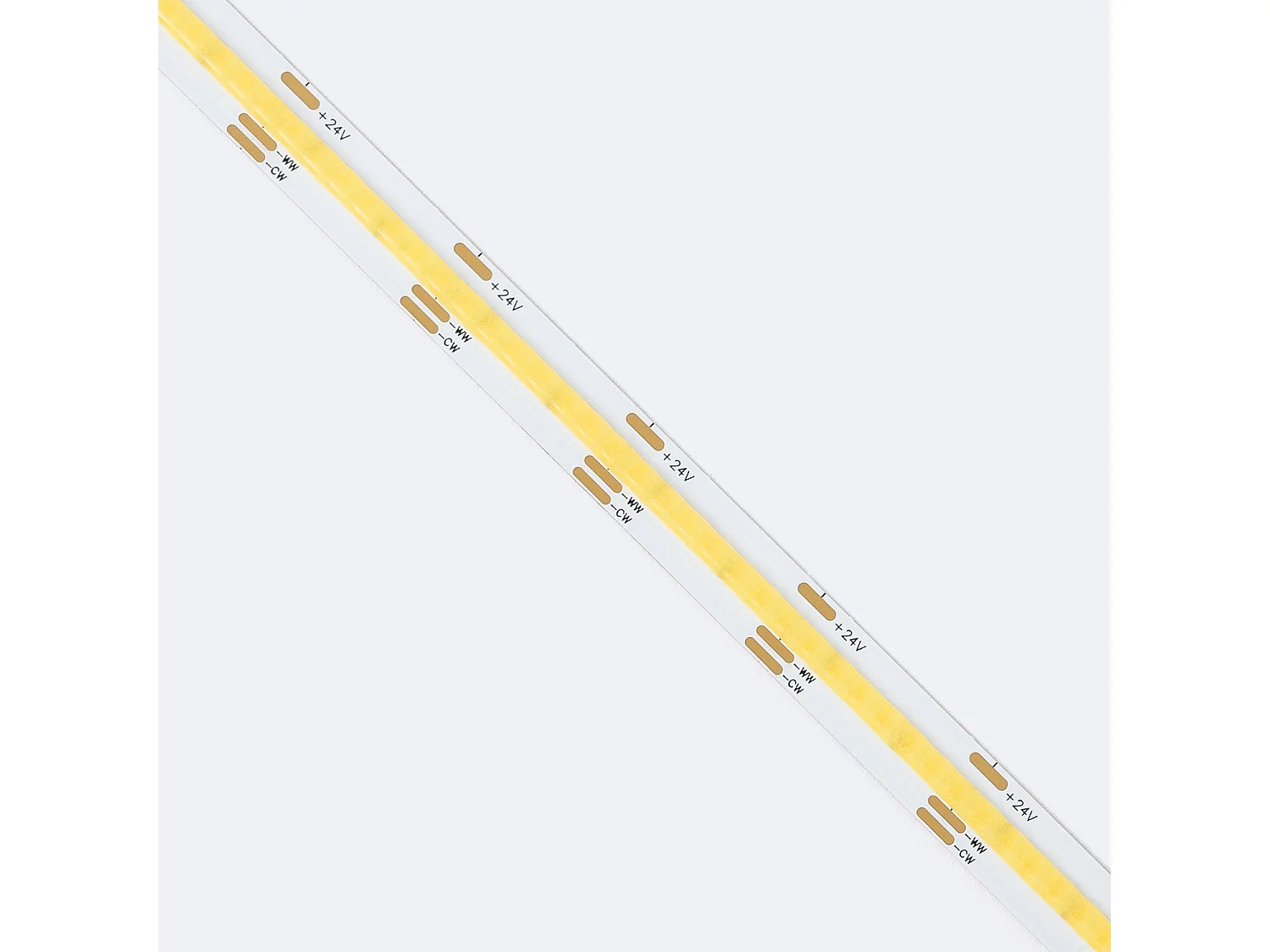 Ruban LED 24V COB CCT 560 LED/m 5m 10W/m 900lm/m Largeur 10mm Coupe 2.5cm IP20 CRI90 2700K - 4000K - 6000K CCT
