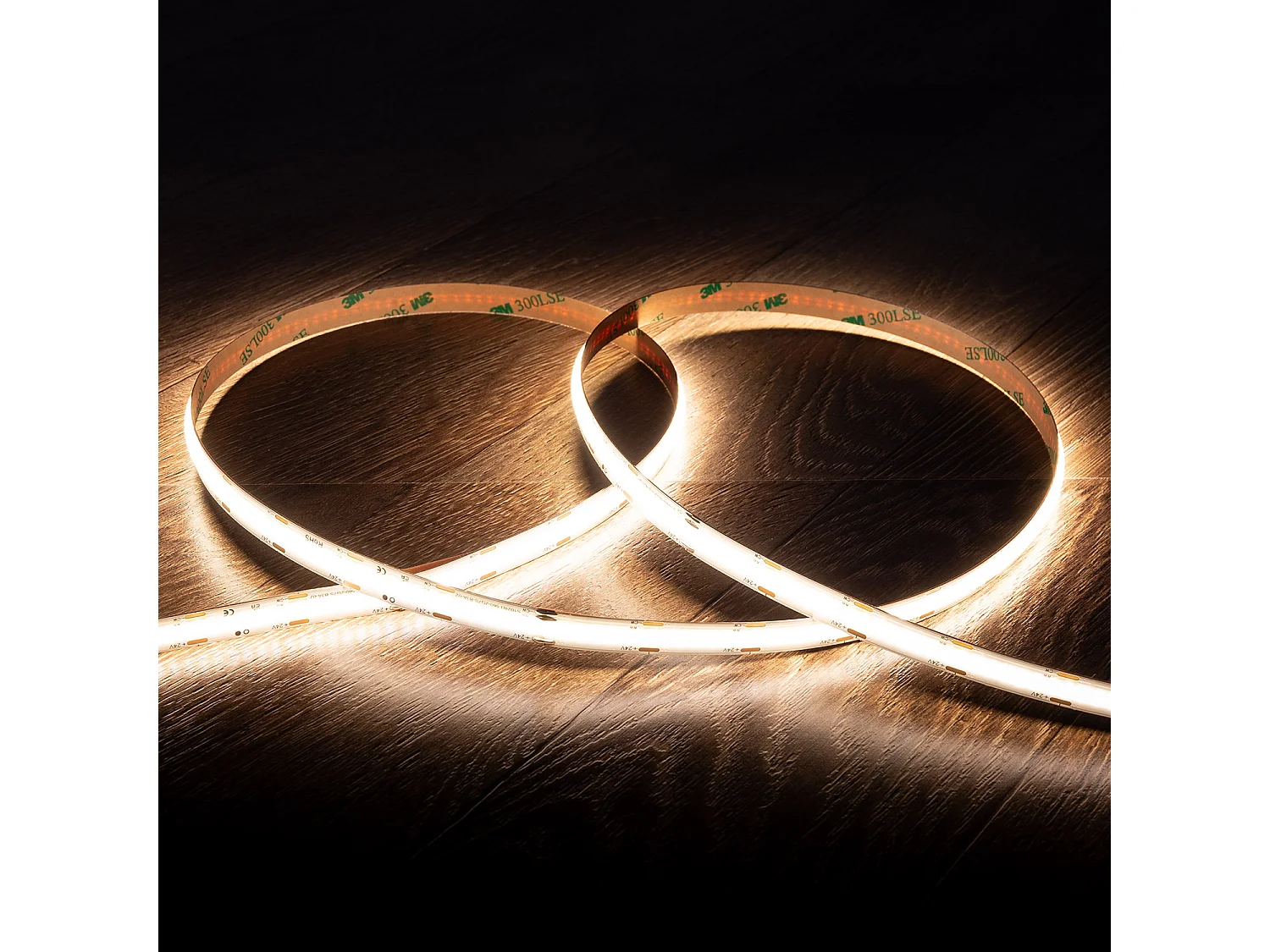 Ruban LED 24V COB CCT 560 LED/m 5m 10W/m 900lm/m Largeur 10mm Coupe 2.5cm IP20 CRI90 2700K - 4000K - 6000K CCT