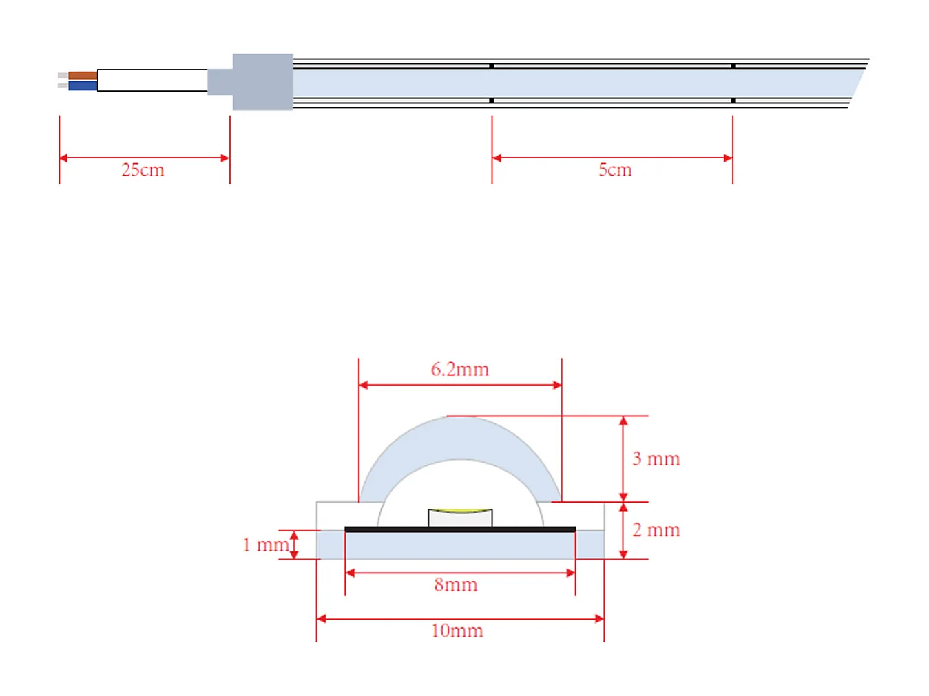 Striscia LED Regolabile 220V WCOB Autorettificata 260LED/m 15W/m 1350lm/m SILICONE FLEX Larga 10mm IP65 Taglio 5cm 2700K Bianco Caldo 15 m
