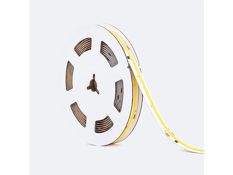 Tira LED Digital SPI 24V Monocolor COB 420 LED/m 5m Ancho 10mm Corte 10cm IP20 CRI90 2700K Blanco Cálido