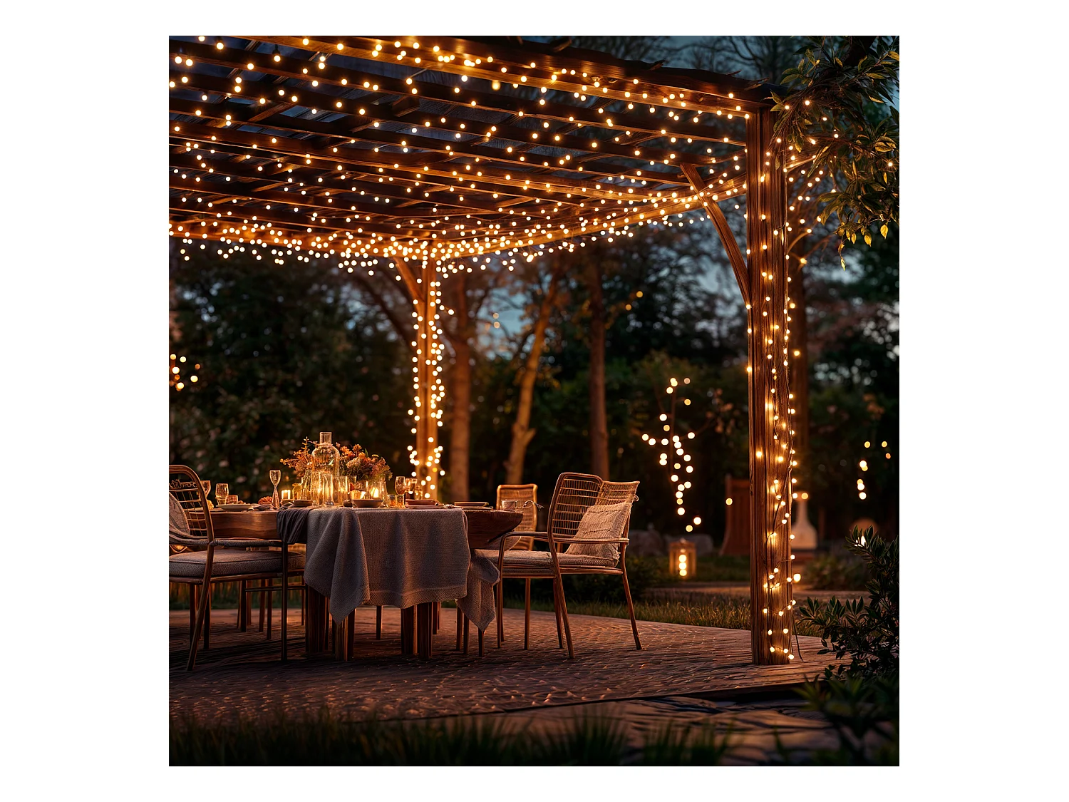 Ghirlanda per Esterni 100LEDs 12 VAC Easyfit 12m 3000K Bianco Caldo