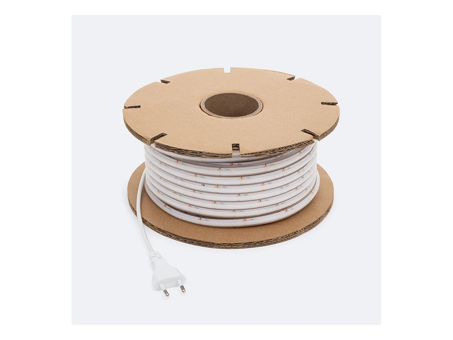 Tira LED Regulable 220V WCOB Autorectificada 260 LED/m BOBINA 50m 15W/m 1350lm/m SILICONE FLEX Ancho 10mm IP65 Corte 5cm 4000K Blanco Neutro