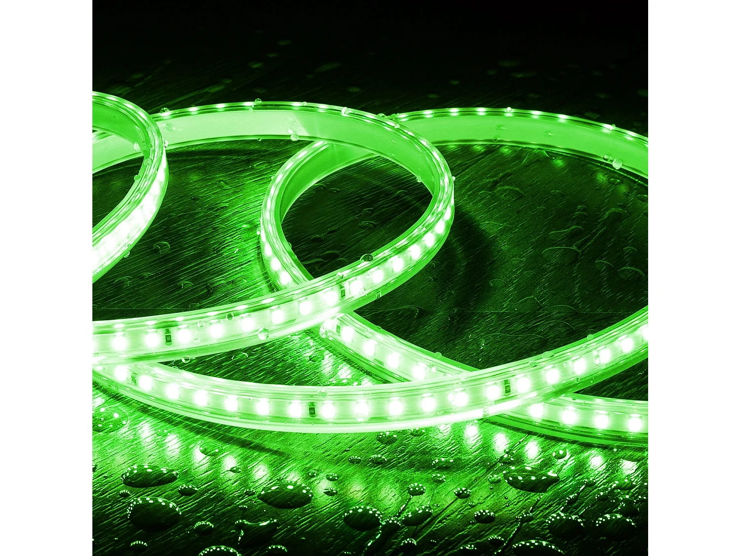Ruban LED Dimmable 220V SMD 120 LED/m Couleur 8.5W/m Largeur 12mm Coupe 20cm IP65 Sur mesure Vert 2 m