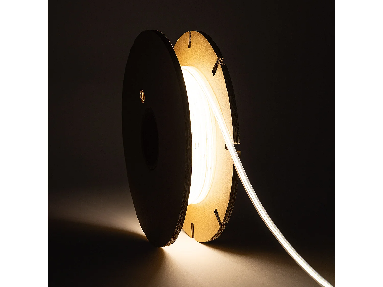 Ruban LED Dimmable 220V COB Auto-redressement 480 LED/m BOBINE 20m 12W/m 900lm/m Super Étroite Largeur 6.5mm Coupe 10cm IP65 4000K Blanc neutre