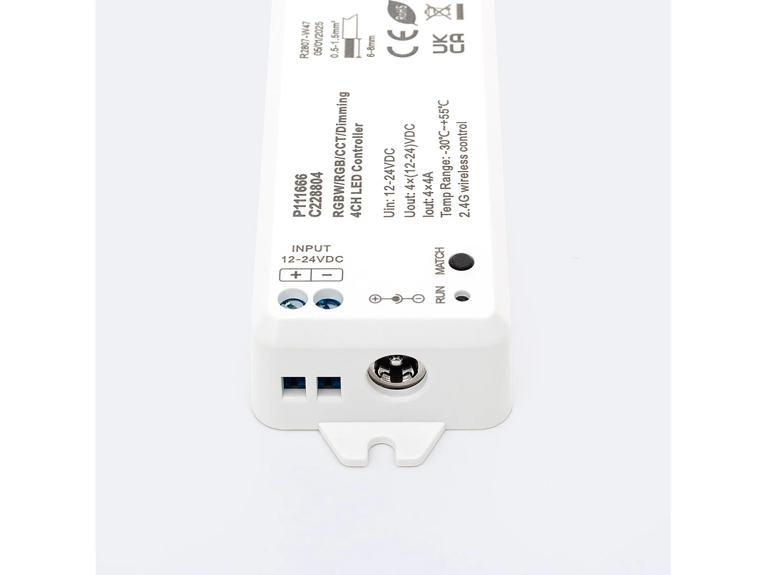 Contrôleur Variateur LED de dernière génération 12/24V DC pour Ruban LED CCT/RGB/RGBW, compatible avec Télécommande RF Monochrome / CCT / RGB / RGBW