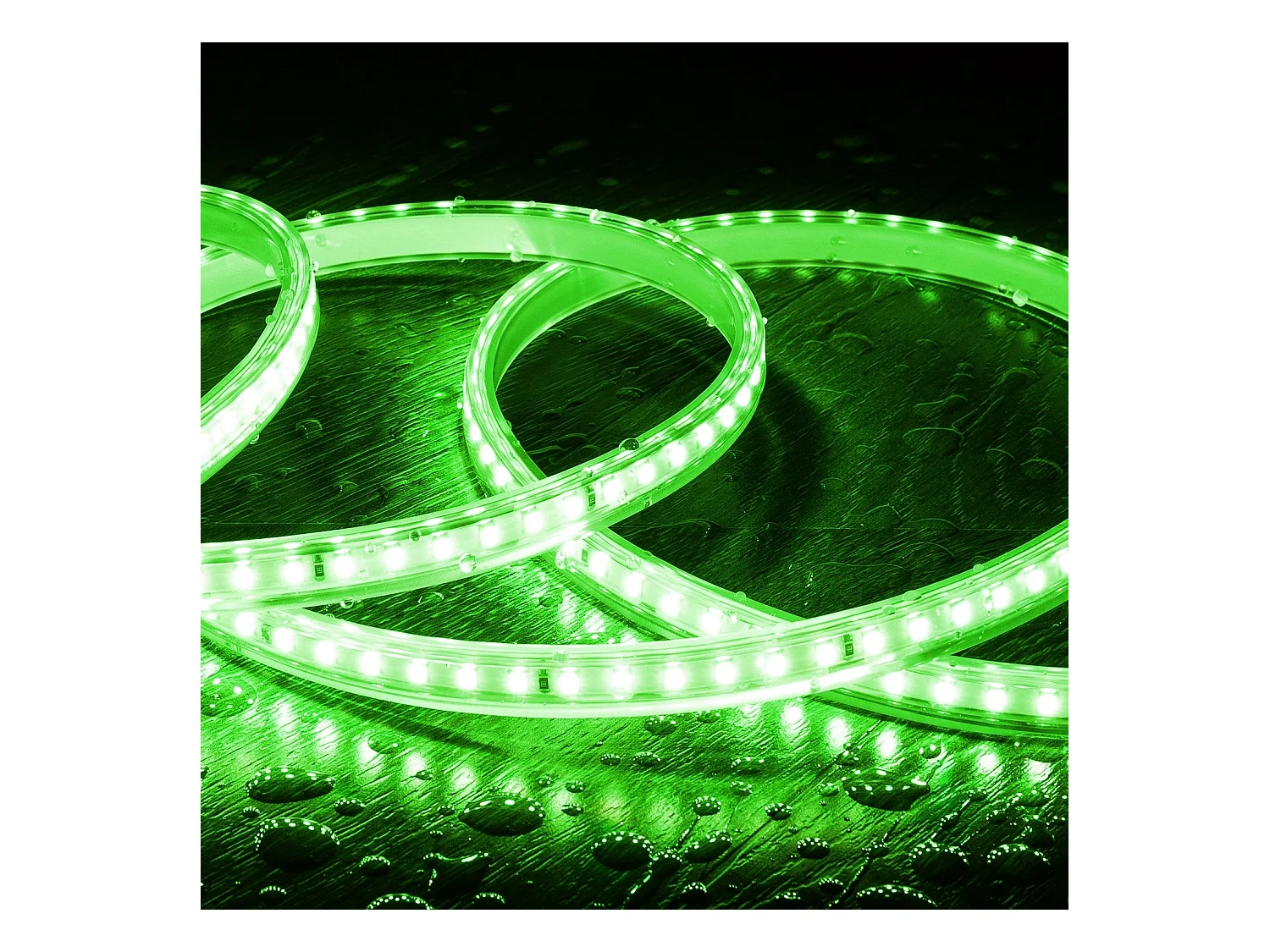 Striscia LED Regolabile 220V SMD 120 LED/m Color 7.5W/m Larga 12mm Taglio 20cm IP65 Verde 1 m