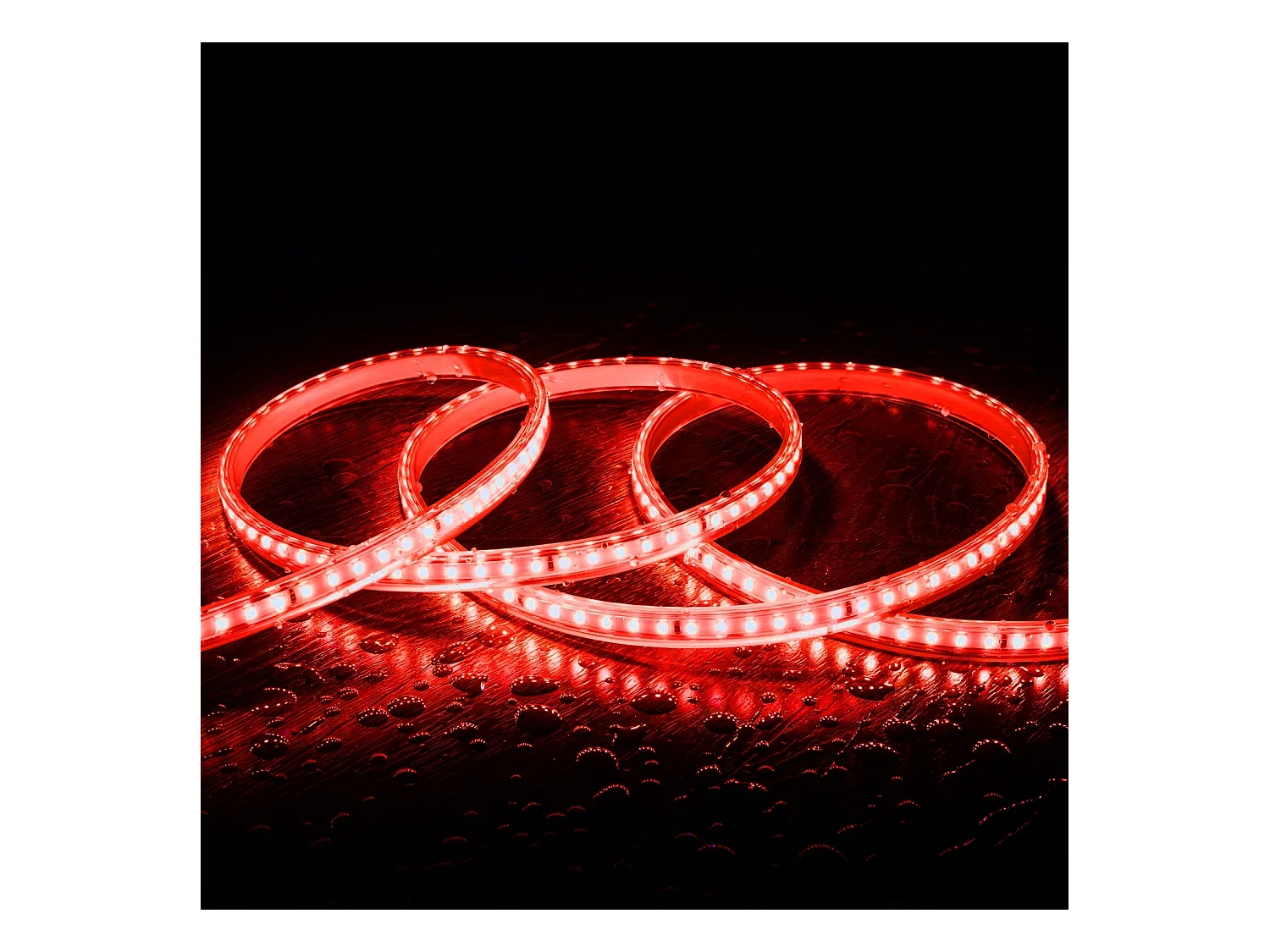 Tira LED Regulable 220V SMD 120 LED/m Color 7.5W/m Ancho 12mm Corte 20cm IP65 a Medida Rojo 25 m