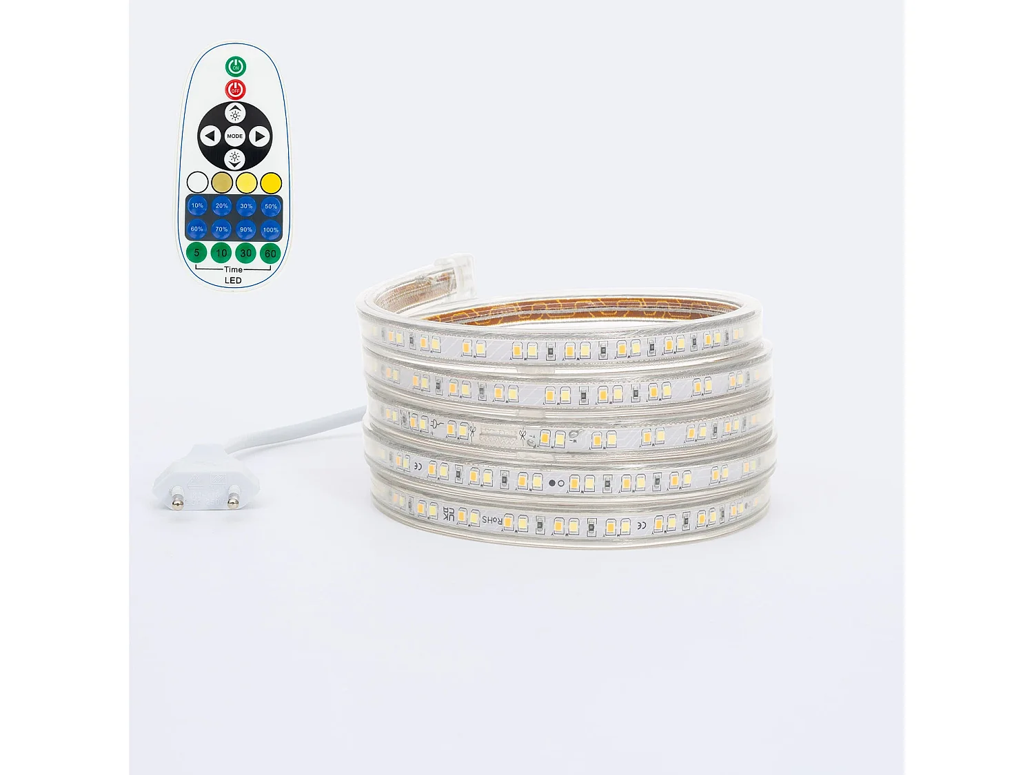 Tira LED CCT 220V 120 LED/m 10W/m 900lm/m Ancho 14mm Corte 100cm IP65 a Medida 50 m