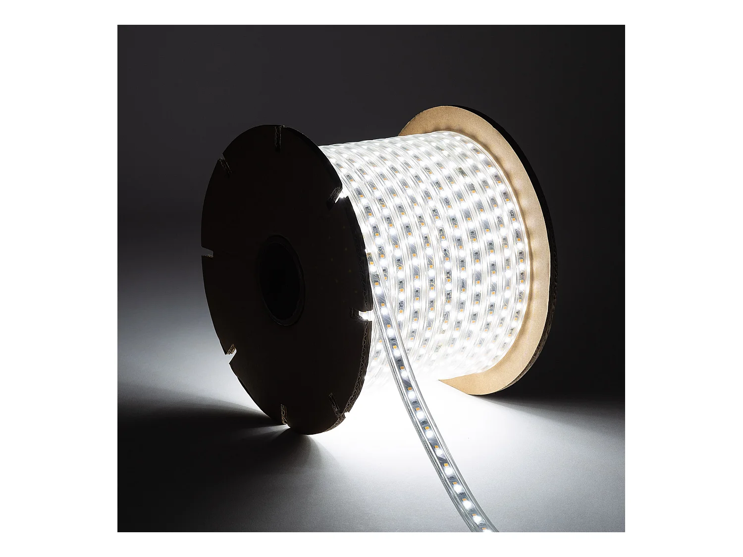 Tira LED CCT 220V 120 LED/m BOBINA 50m 10W/m 900lm/m Ancho 14mm Corte 100cm IP65 CCT (2700K - 4000K - 6500K)