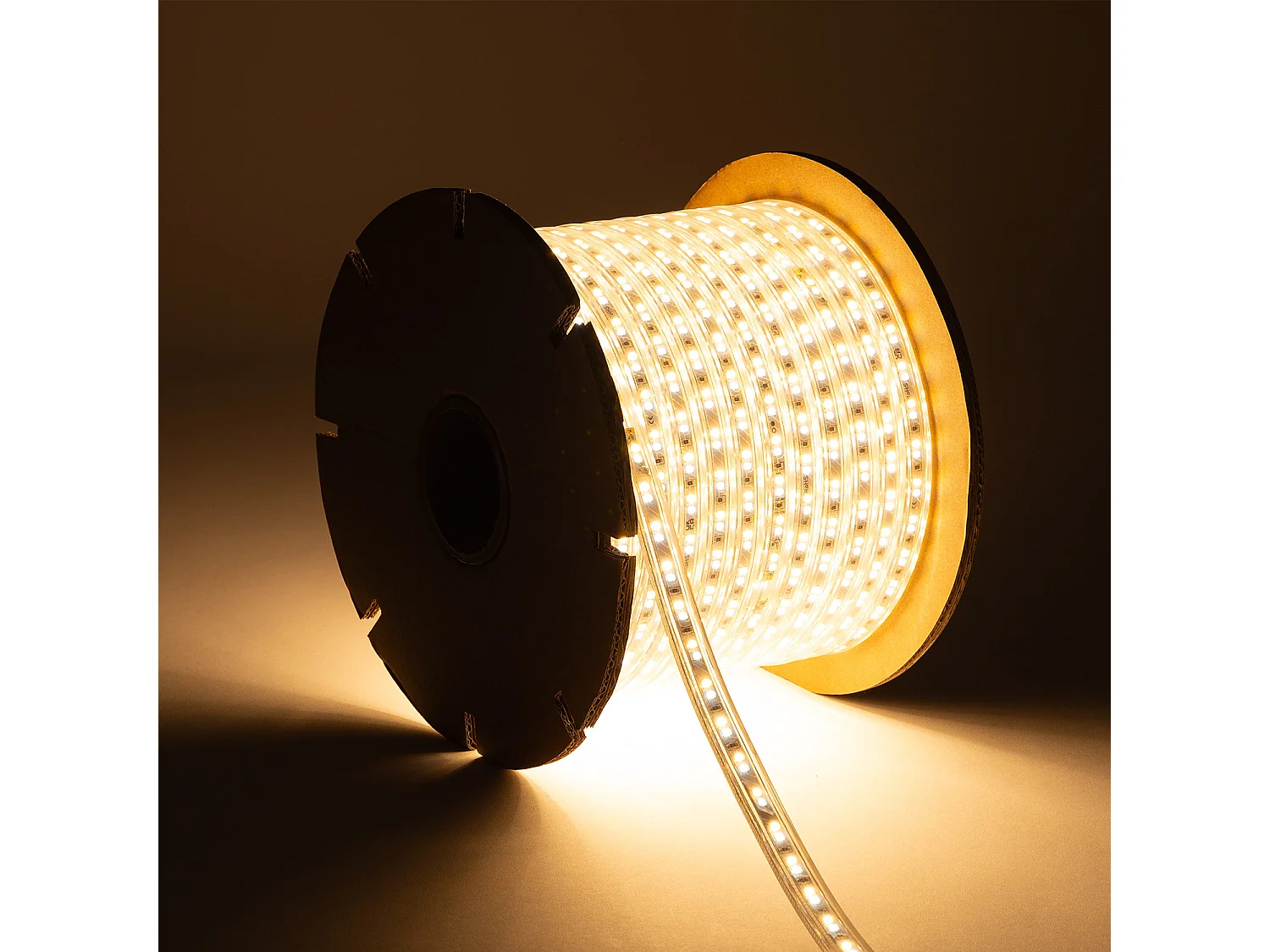 Ruban LED CCT 220V 120 LED/m BOBINE 50m 10W/m 900lm/m Largeur 14mm Coupe 100cm IP65 CCT (2700K - 4000K - 6500K)