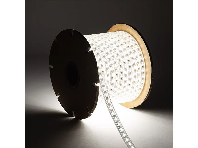 Ruban LED CCT 220V 120 LED/m BOBINE 50m 10W/m 900lm/m Largeur 14mm Coupe 100cm IP65 CCT (2700K - 4000K - 6500K)