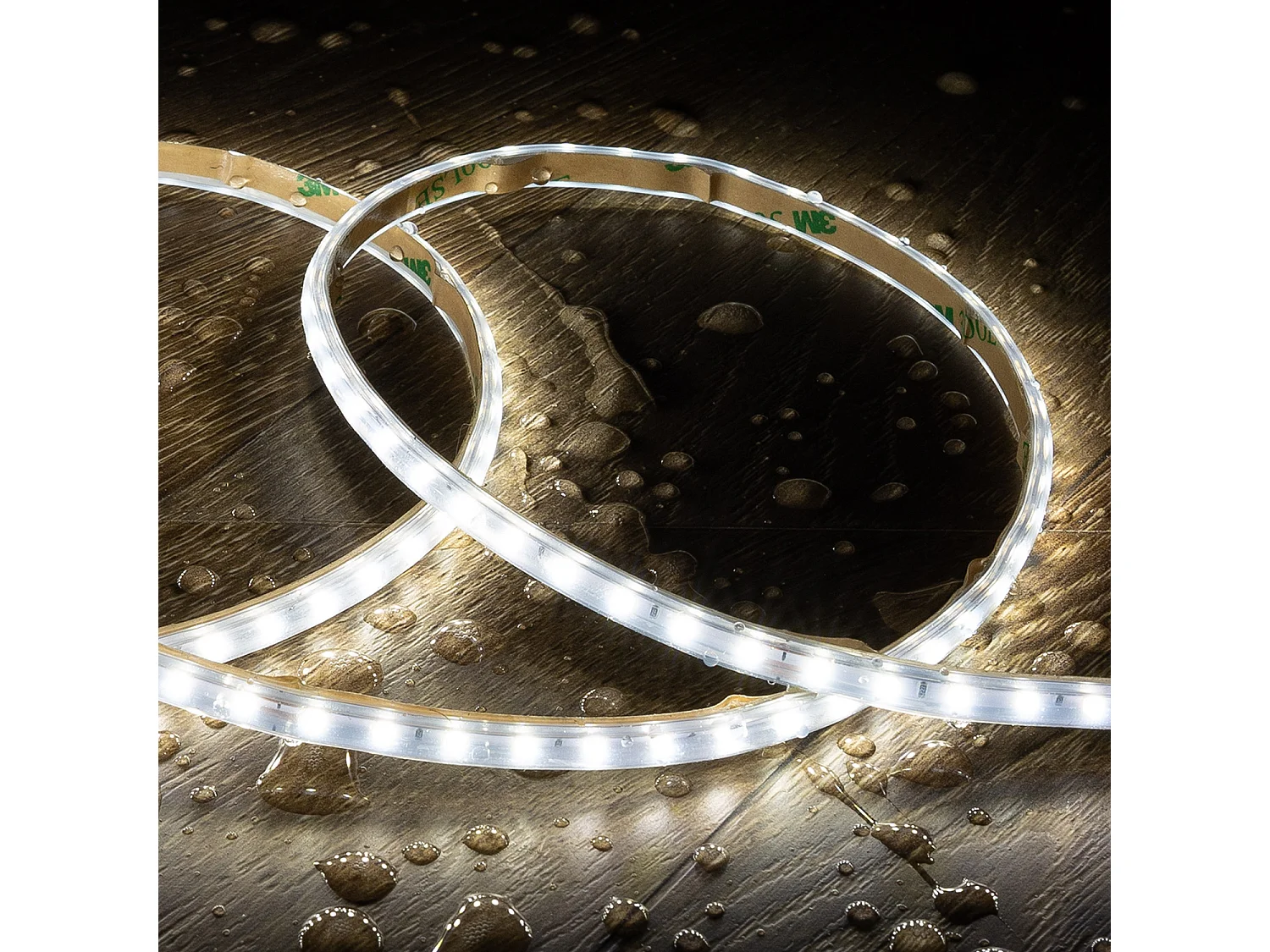 Ruban LED Dimmable 220V SMD Auto-redressement 120 LED/m BOBINE 20m 12W/m 1080lm/m Super Étroite Largeur 6.5mm Coupe 10cm IP65 6000K Blanc froid