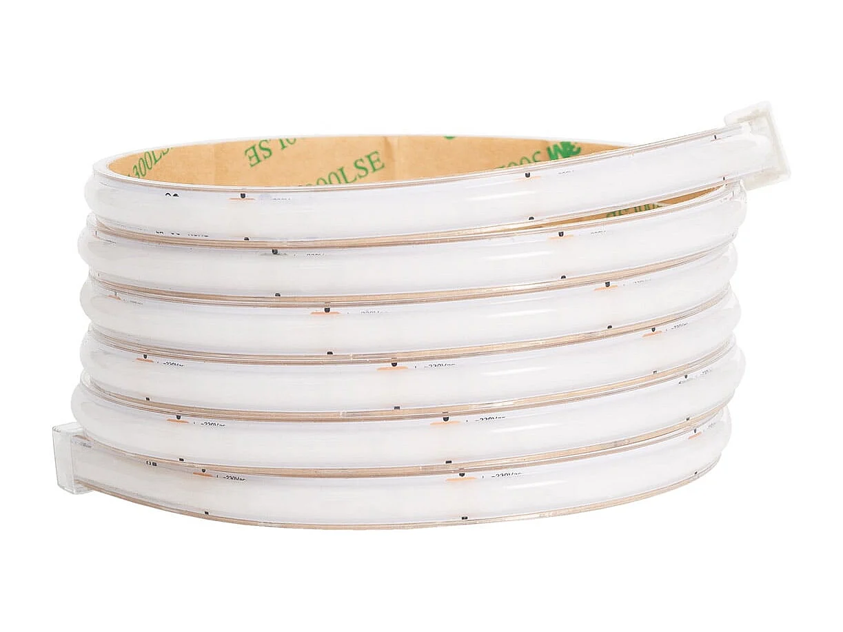 Ruban LED Dimmable 220V WCOB Auto-redressement 260 LED/m 15W/m 1350lm/m SILICONE FLEX Largeur 10mm IP65 Coupe 5cm Sur mesure 4000K Blanc neutre 2 m