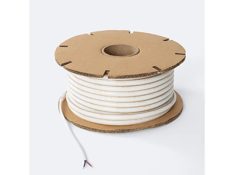 Ruban LED Dimmable 220V WCOB Auto-redressement 260 LED/m BOBINE 50m 15W/m 1350lm/m SILICONE FLEX Largeur 10mm IP65 Coupe 5cm 2700K Blanc chaud