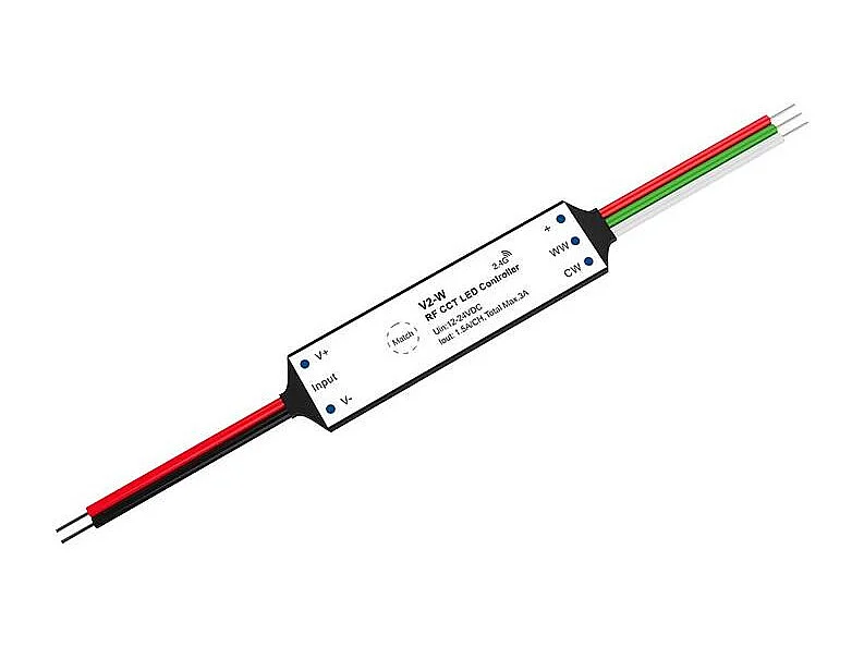 Controlador Regulador Mini Tira LED CCT 12/24V DC Compatible con Mando RF CCT
