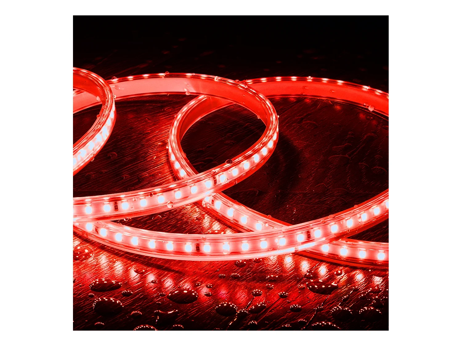 Tira LED Regulable 220V SMD 120 LED/m Color 7.5W/m Ancho 12mm Corte 20cm IP65 a Medida Rojo 1 m