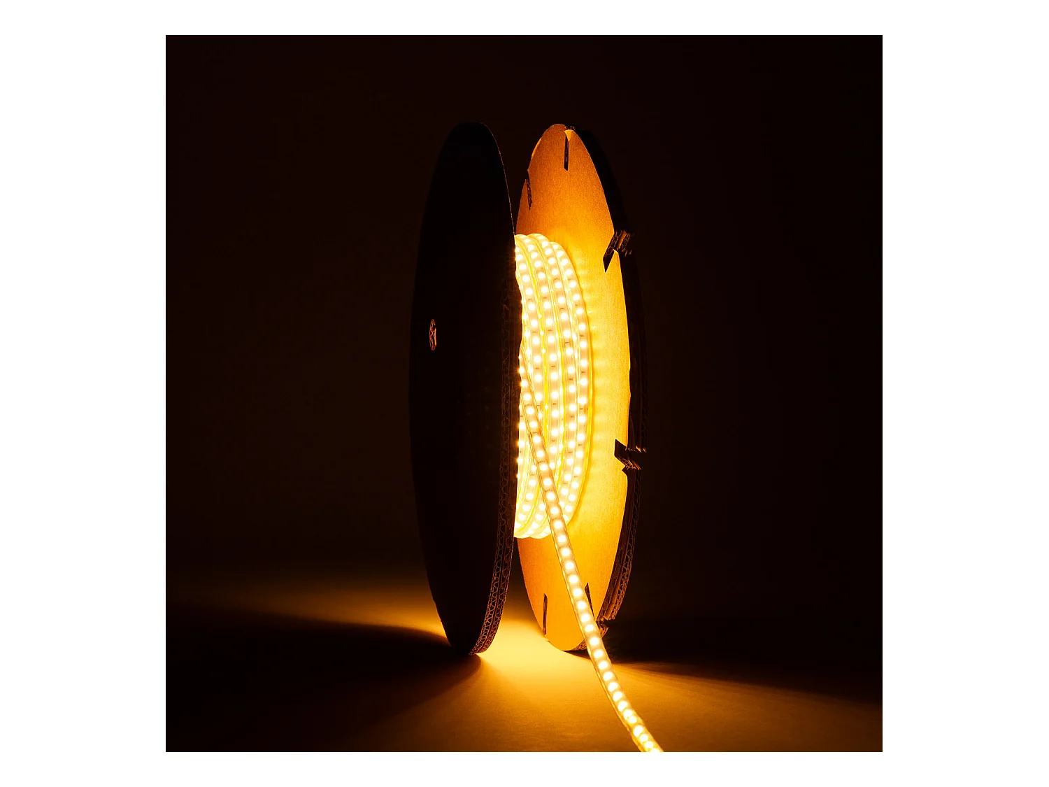 Ruban LED Dimmable 220V SMD Auto-redressement 120 LED/m BOBINE 20m 12W/m 1080lm/m Super Étroite Largeur 6.5mm Coupe 10cm IP65 2200K Super chaud