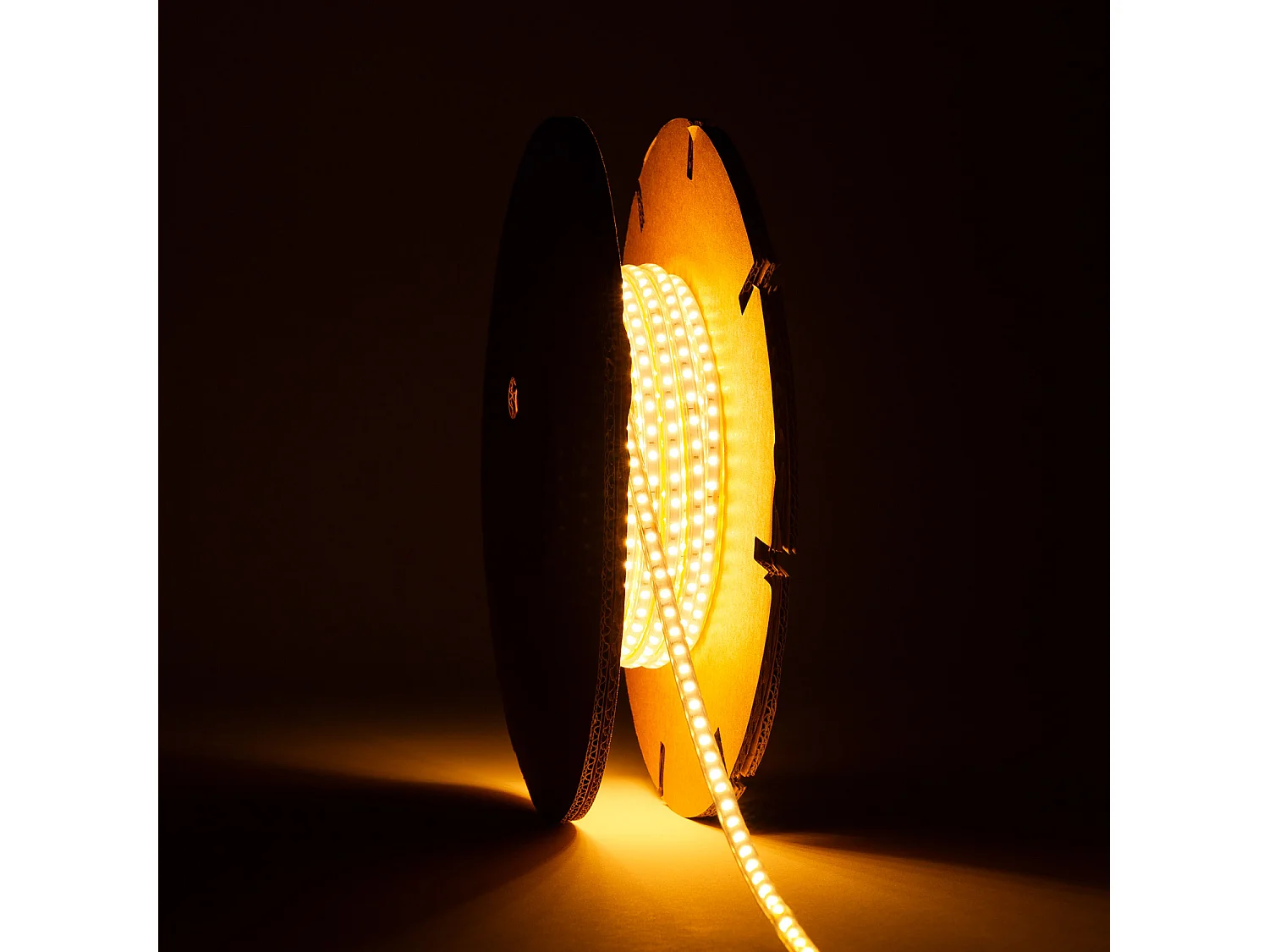 Ruban LED Dimmable 220V SMD Auto-redressement 120 LED/m BOBINE 20m 12W/m 1080lm/m Super Étroite Largeur 6.5mm Coupe 10cm IP65 2200K Super chaud