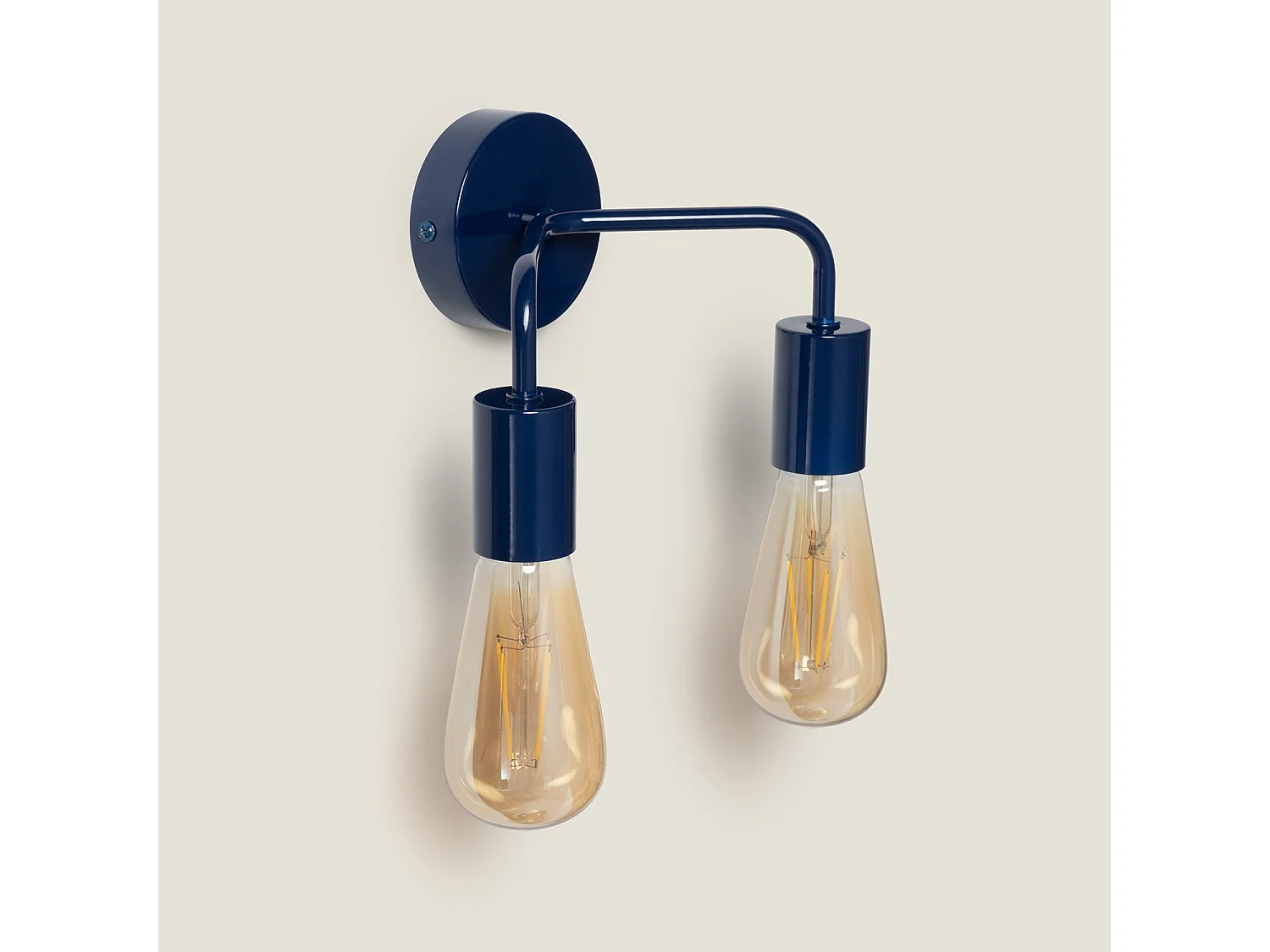 Lámpara de Pared de Metal 2 Focos Jayso Azul