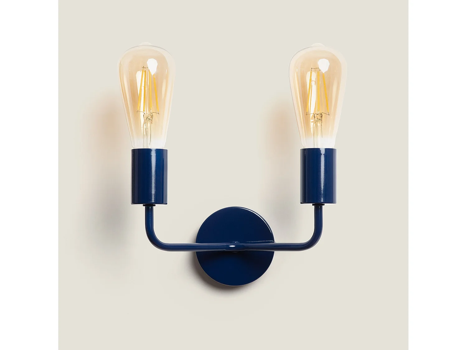 Lámpara de Pared de Metal 2 Focos Jayso Azul