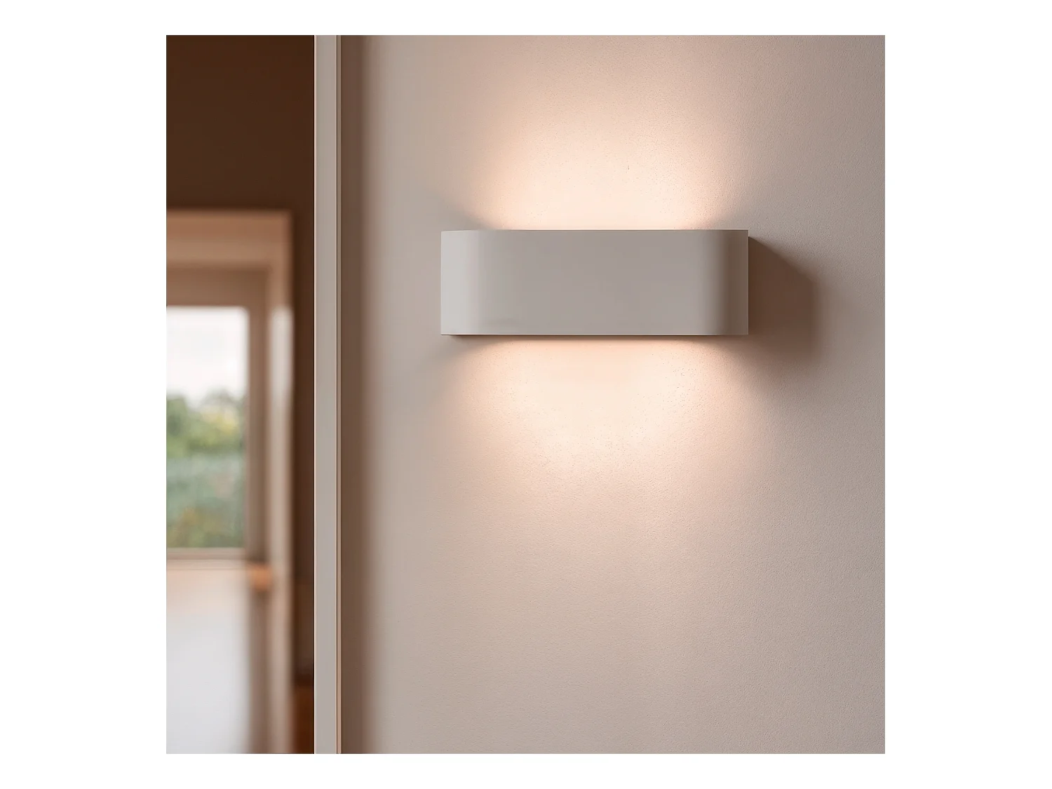 Applique Murale Plâtre Double Éclairage Lonjong  Blanc