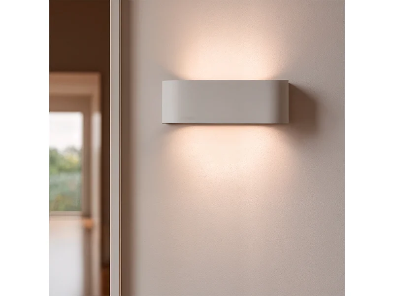 Applique Murale Plâtre Double Éclairage Lonjong  Blanc