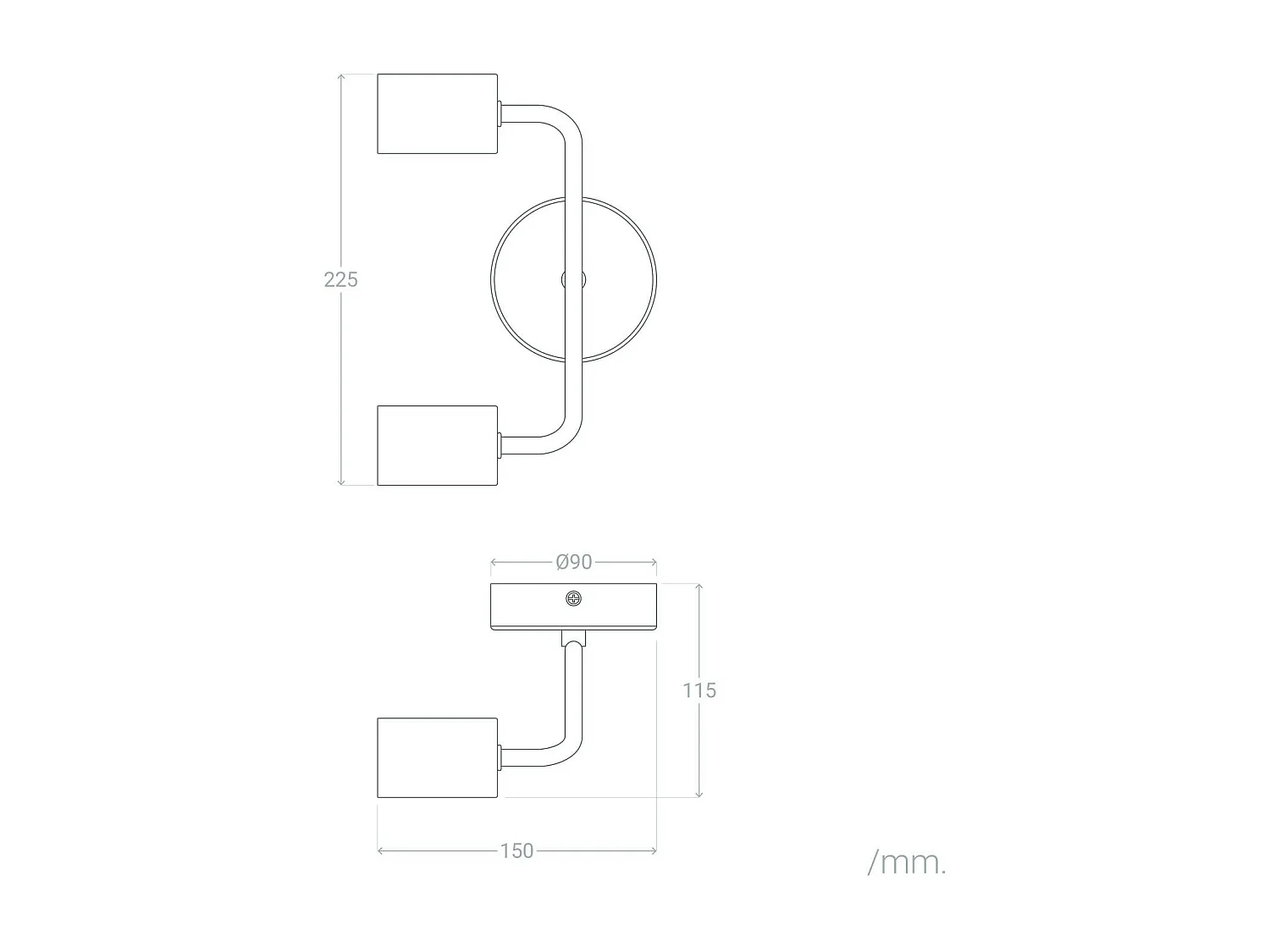 Lampe Murale Métal Jayso 2 Spots Rouge