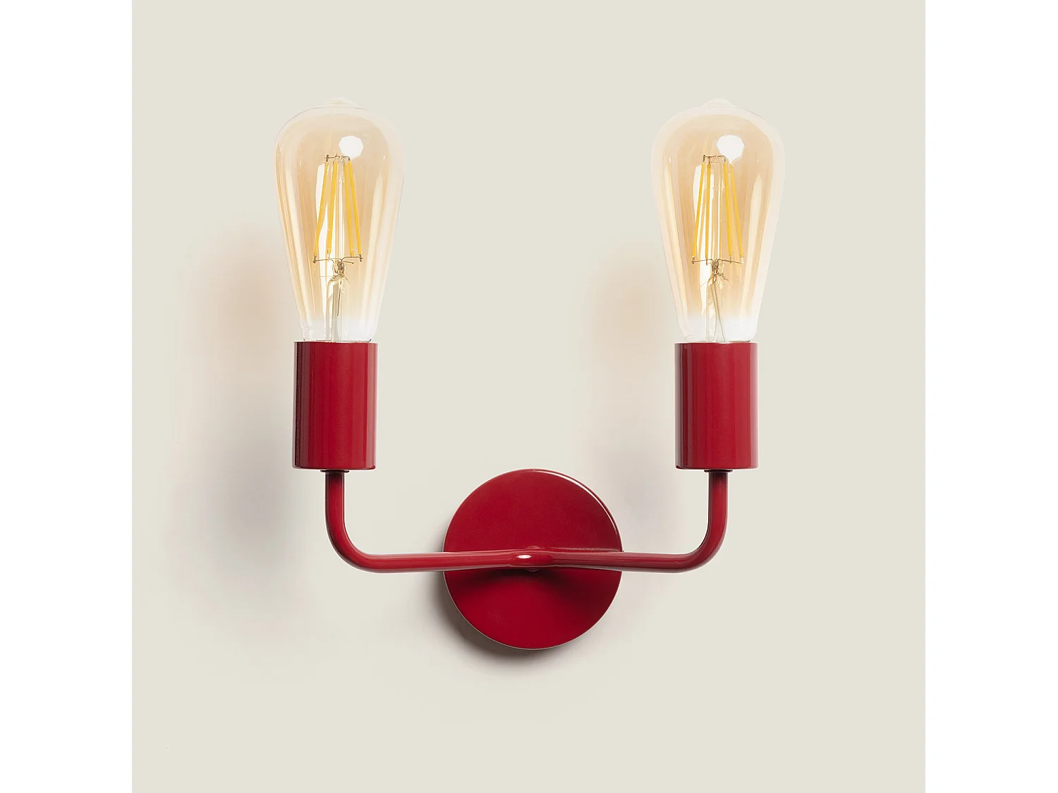 Lampe Murale Métal 2 Spots Jayso  Rouge