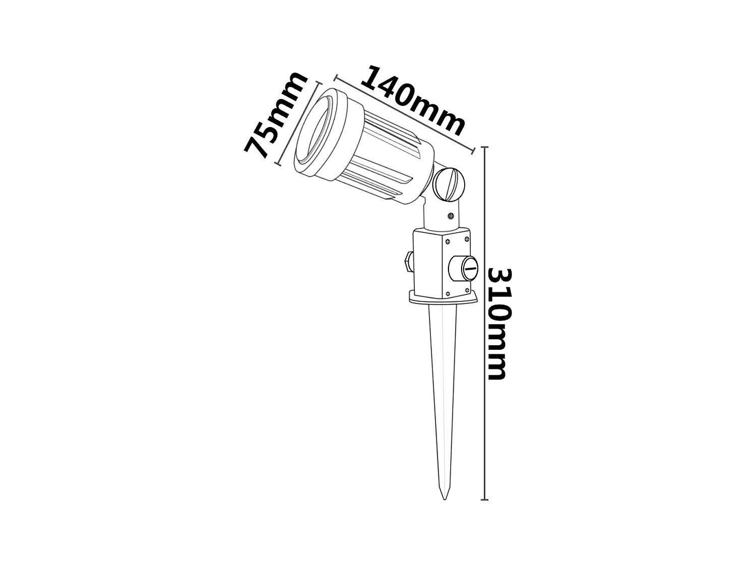 Faretto per Esterno con Picchetto Alcorisa per Lampadina E27 Nero