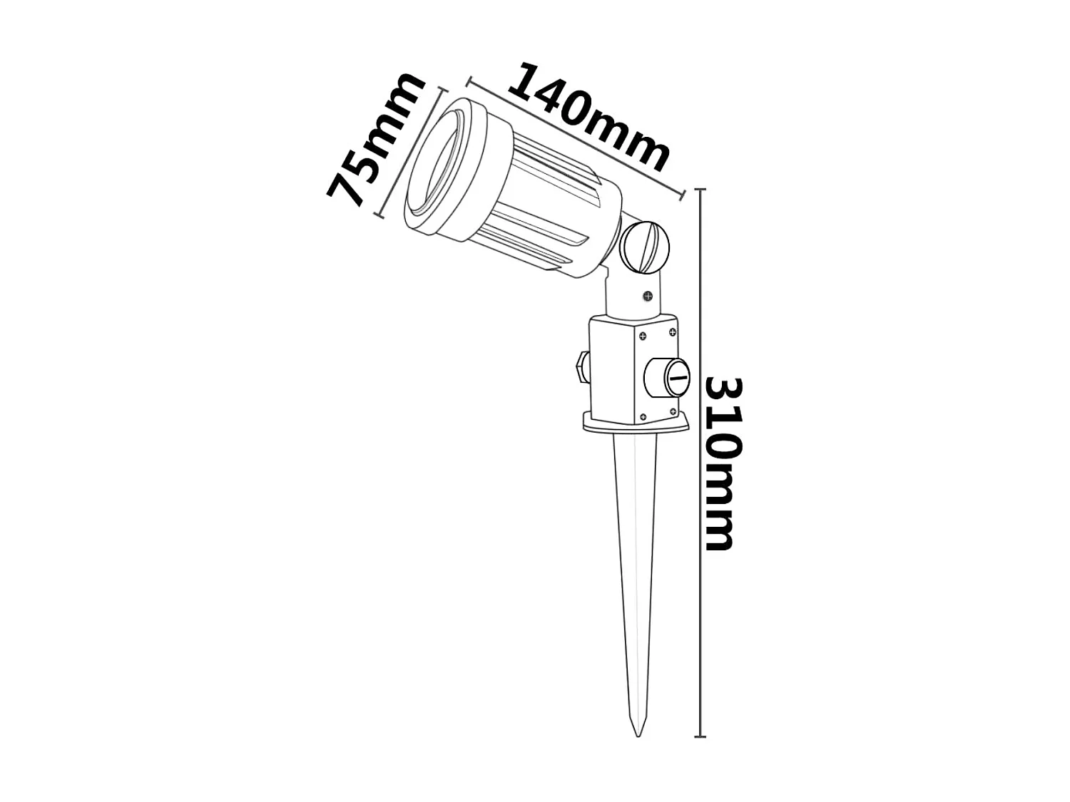 Spot Extérieur sur Piquet Alcorisa pour Ampoule E27 Noir