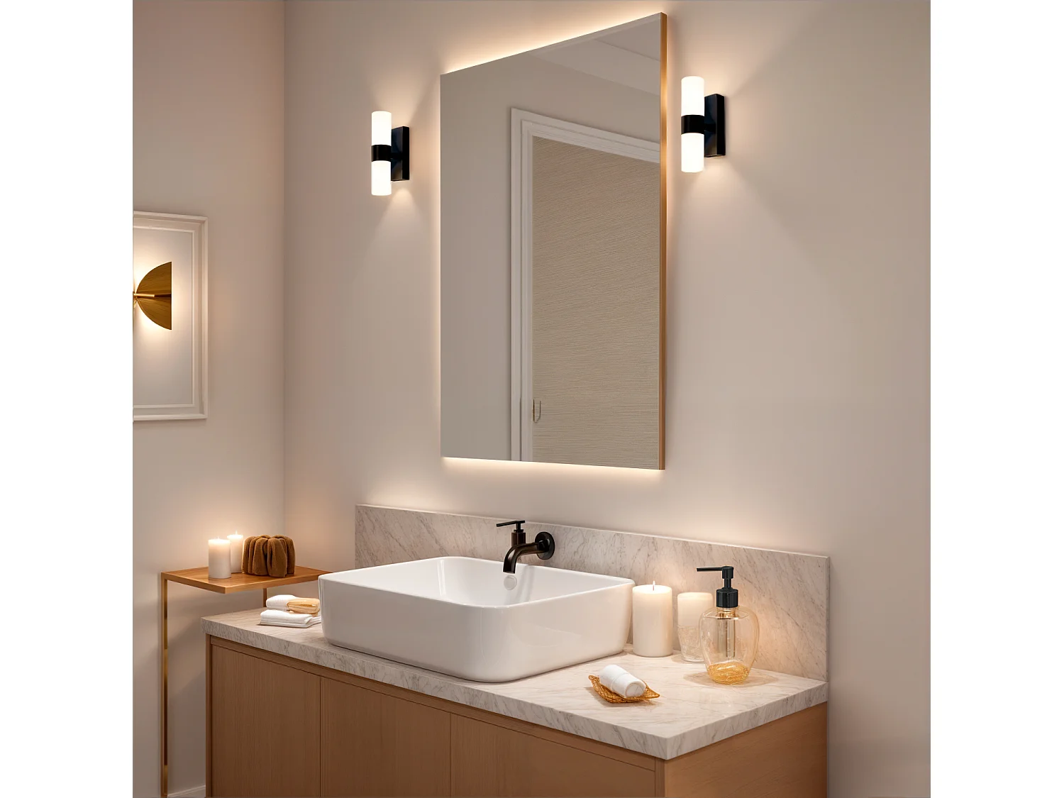 Applique Murale LED Salle de Bain 6W Aluminium et PC Avery Noir