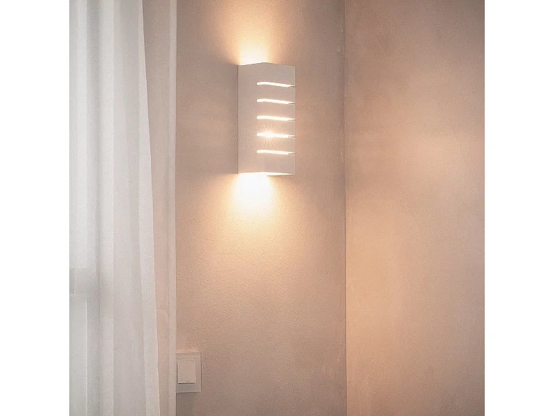 Aplique de Pared Yeso Iluminación Doble Cara Rubí Blanco