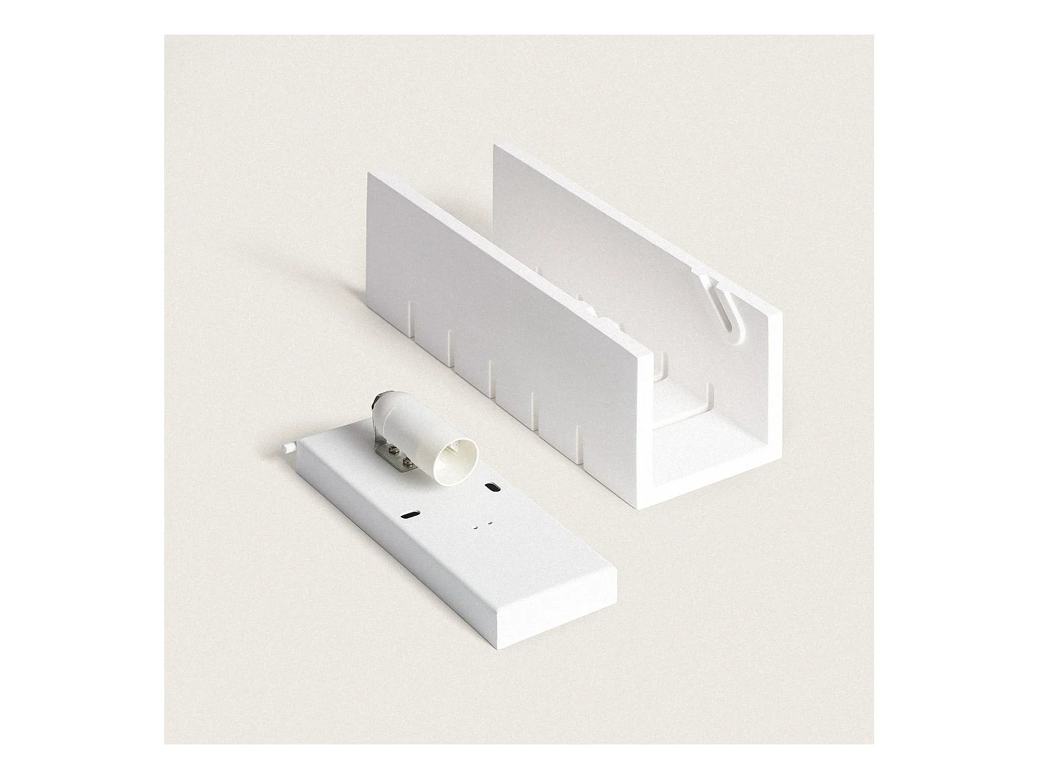 Applique Murale Plâtre Double Éclairage Rubis Blanc