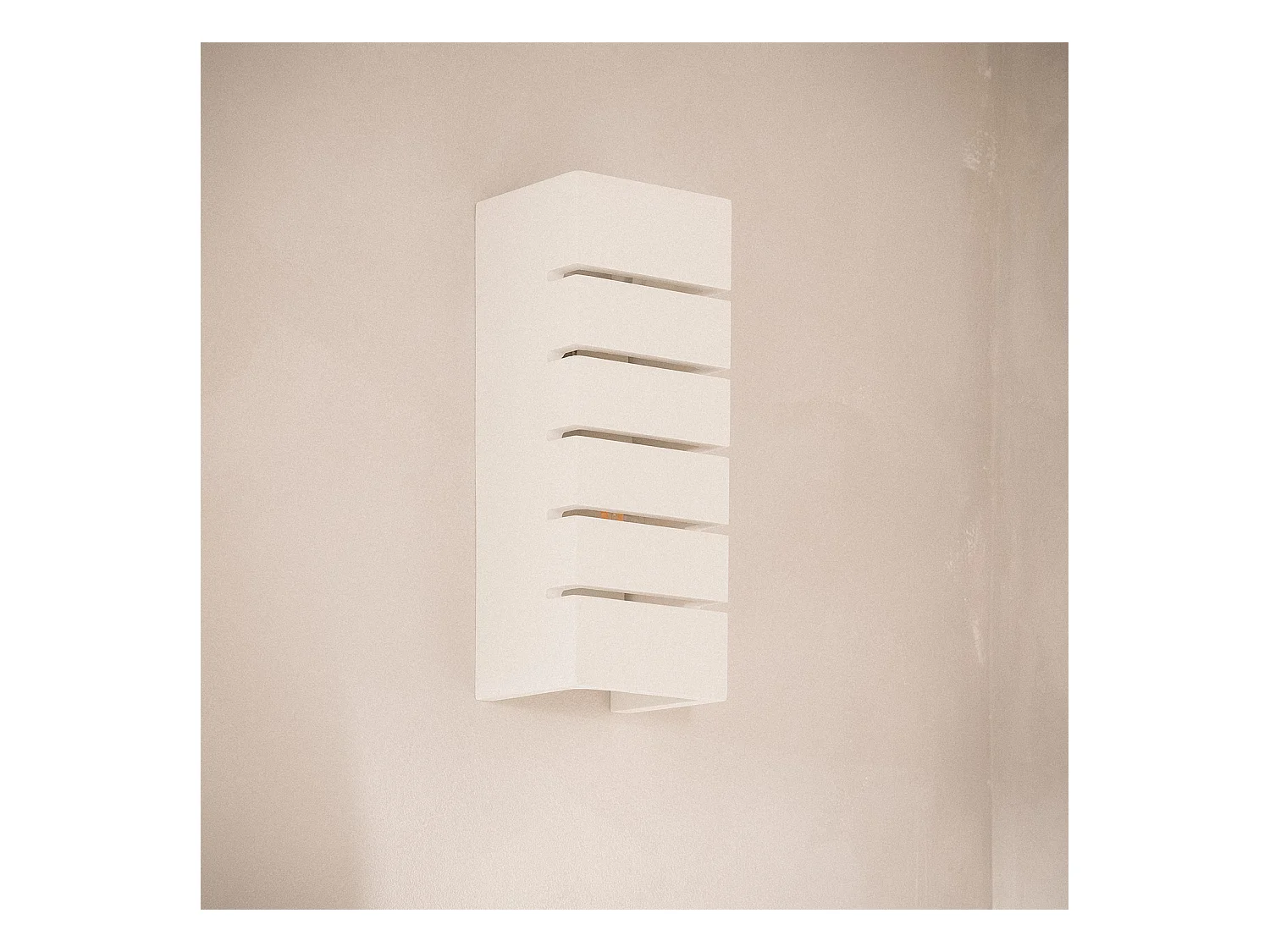 Applique Murale Plâtre Double Éclairage Rubis Blanc