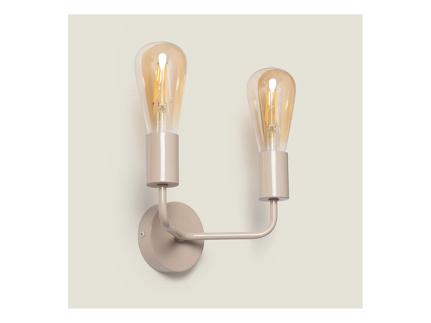 Lámpara de Pared de Metal 2 Focos Jayso Beige