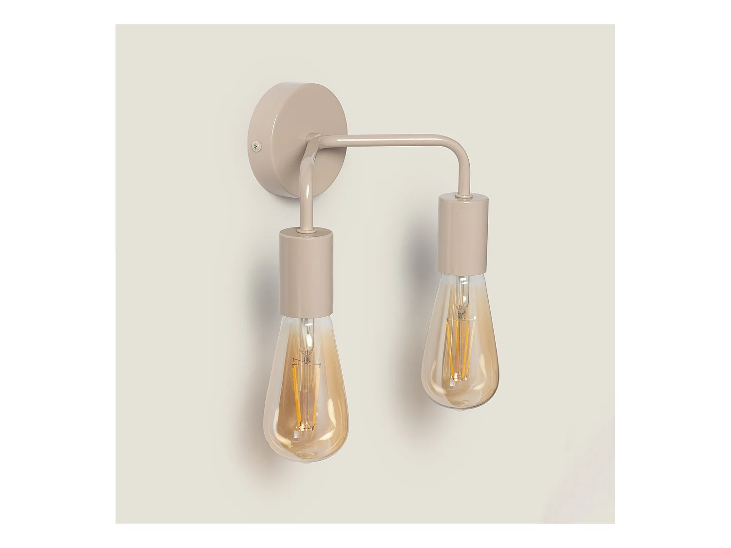 Lámpara de Pared de Metal 2 Focos Jayso Beige