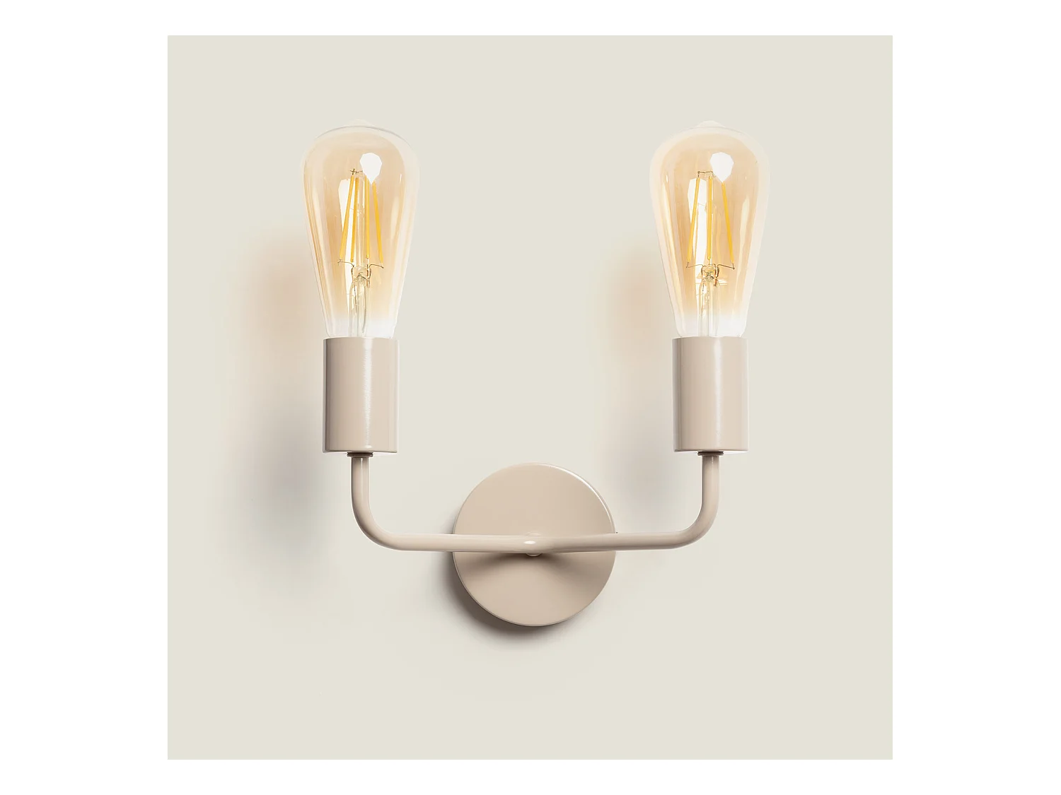 Lámpara de Pared de Metal 2 Focos Jayso Beige