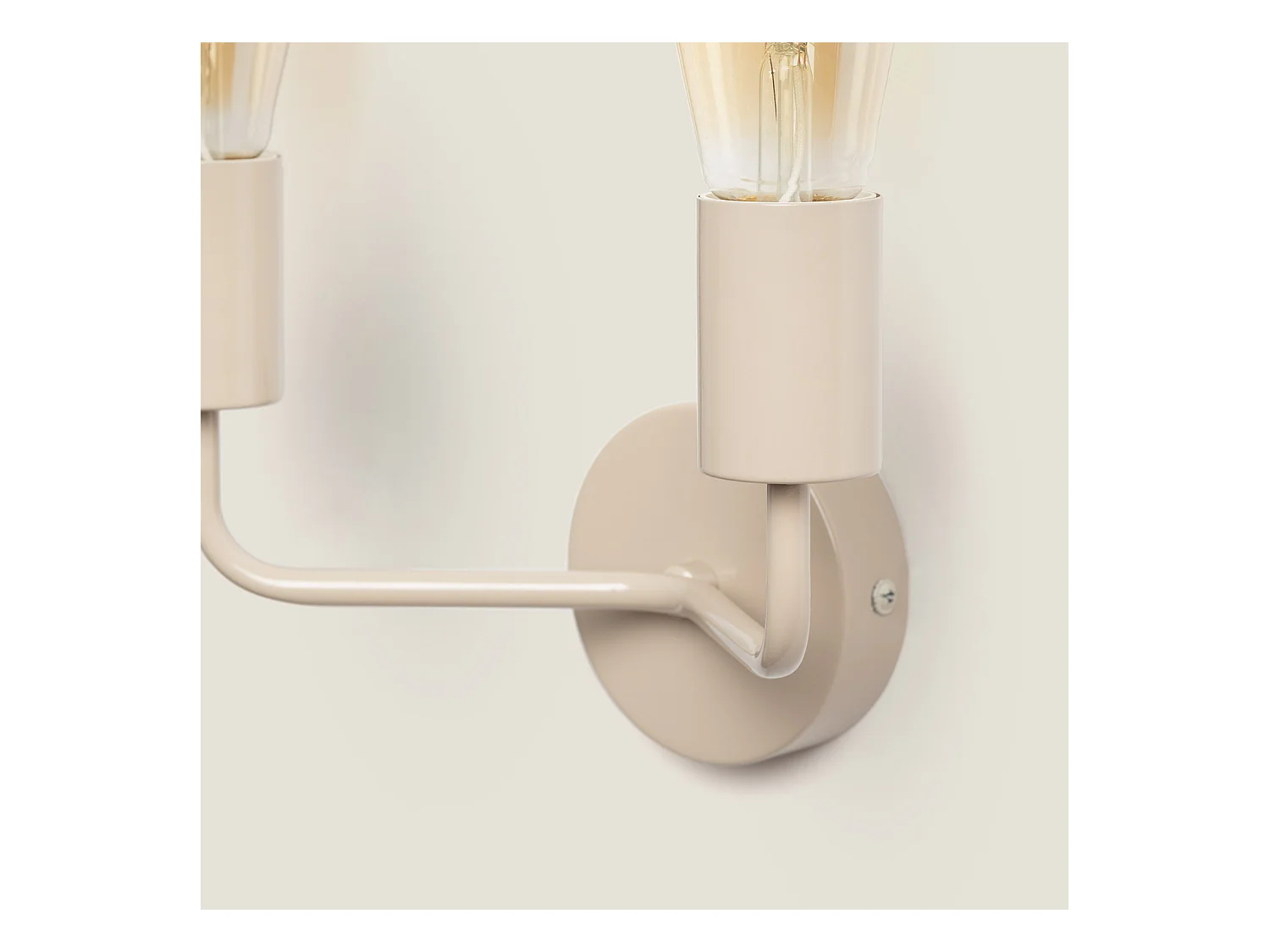 Lámpara de Pared de Metal 2 Focos Jayso Beige