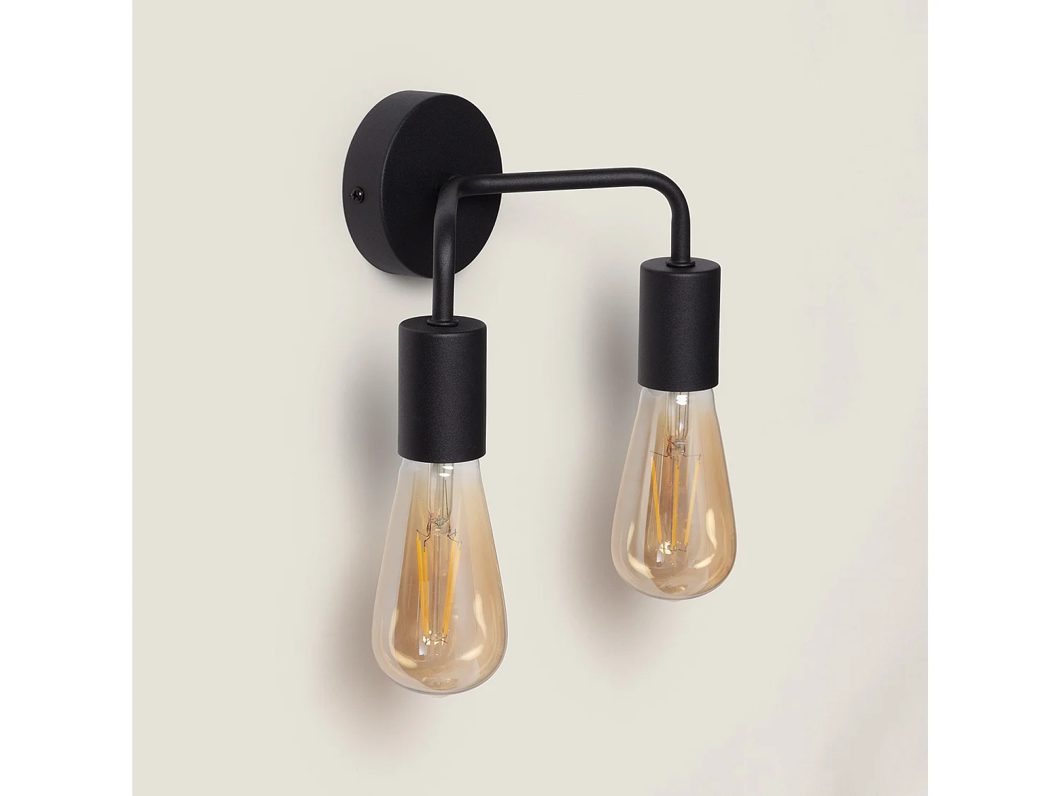 Lámpara de Pared de Metal 2 Focos Jayso Beige